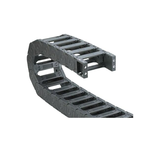 Cable-channel JN25Q.1.57W225 (25×57 mm, l: 1000 mm, r: 225 mm) - Hochwertige Kabelschleppketten und flexible Kühlmittelschläuche von JFLO für industrielle Maschinen und Automatisierung. Langlebig, effizient und für präzise Anwendungen in CNC-Maschinen und Produktionslinien entwickelt.