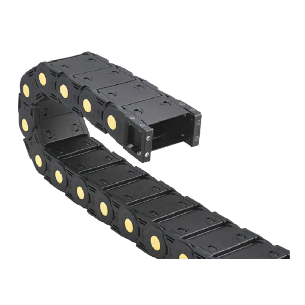 JEZ30F cable channel. 2.57S125 (30×57 mm, l: 1000 mm, r: 125 mm) - Hochwertige Kabelschleppketten und flexible Kühlmittelschläuche von JFLO für industrielle Maschinen und Automatisierung. Langlebig, effizient und für präzise Anwendungen in CNC-Maschinen und Produktionslinien entwickelt.