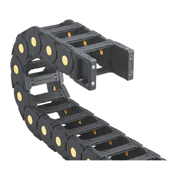 JEZ65Q cable channel. 2.100S400 (65×100 mm, l: 1000 mm, r: 400 mm) - Hochwertige Kabelschleppketten und flexible Kühlmittelschläuche von JFLO für industrielle Maschinen und Automatisierung. Langlebig, effizient und für präzise Anwendungen in CNC-Maschinen und Produktionslinien entwickelt.